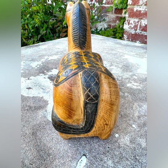 Vintage Wood Carved Brown Horse Shelf Sitter 6 1/2" Decoration Solid - Picture 4 of 9